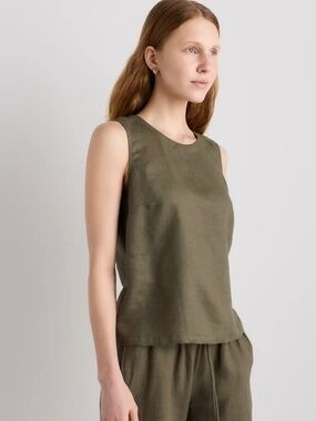 Quince 100% European Linen Tank. Size M